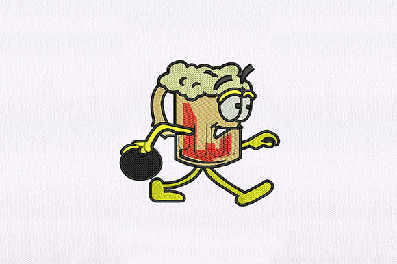 Bowling Beer: A Playful Embroidery Design for Personalized Gifts