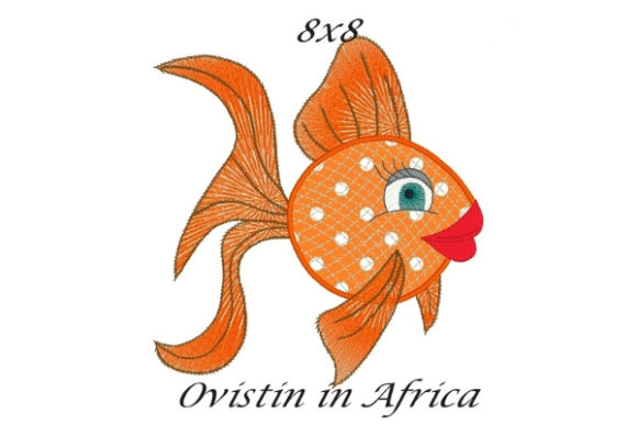 Orange Sassy Applique Fish for Boutique Apparel