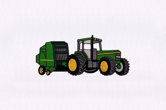 Tractor Swather Embroidery: Farm Style for Apparel